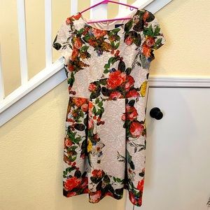 Adrianna Papell Floral Matelasse Textured Dress